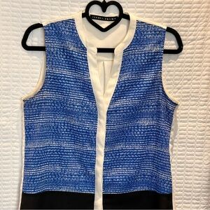 IBlue and White Patterned Blouse